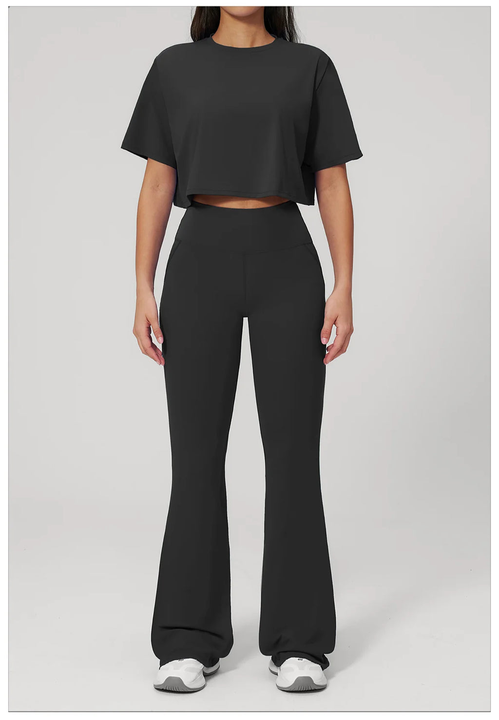 NLW High-Elasticity Crop Top & Matching Gym Leggings