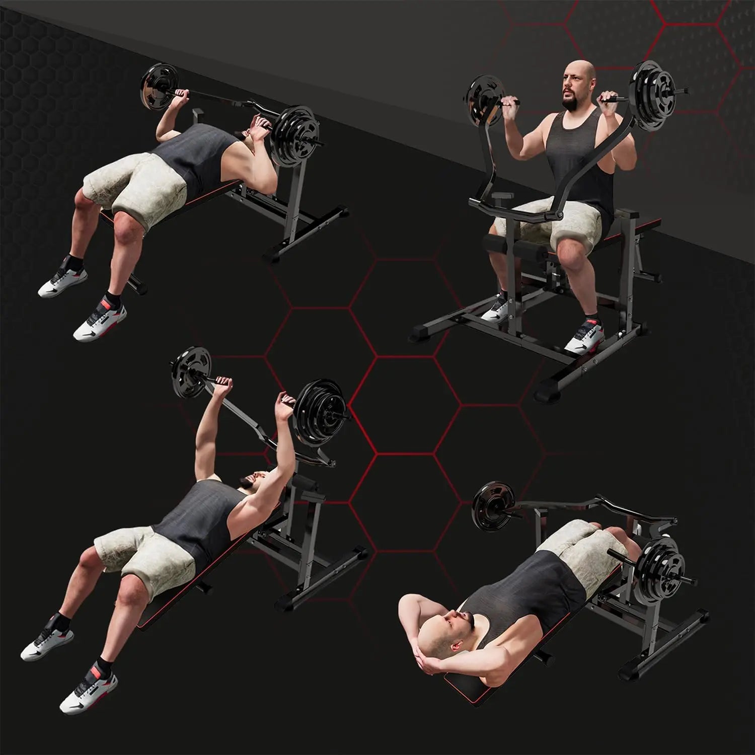 NLW 4-in-1 Foldable Home Gym Strength Station with Leg Developer & Chest Press Levers