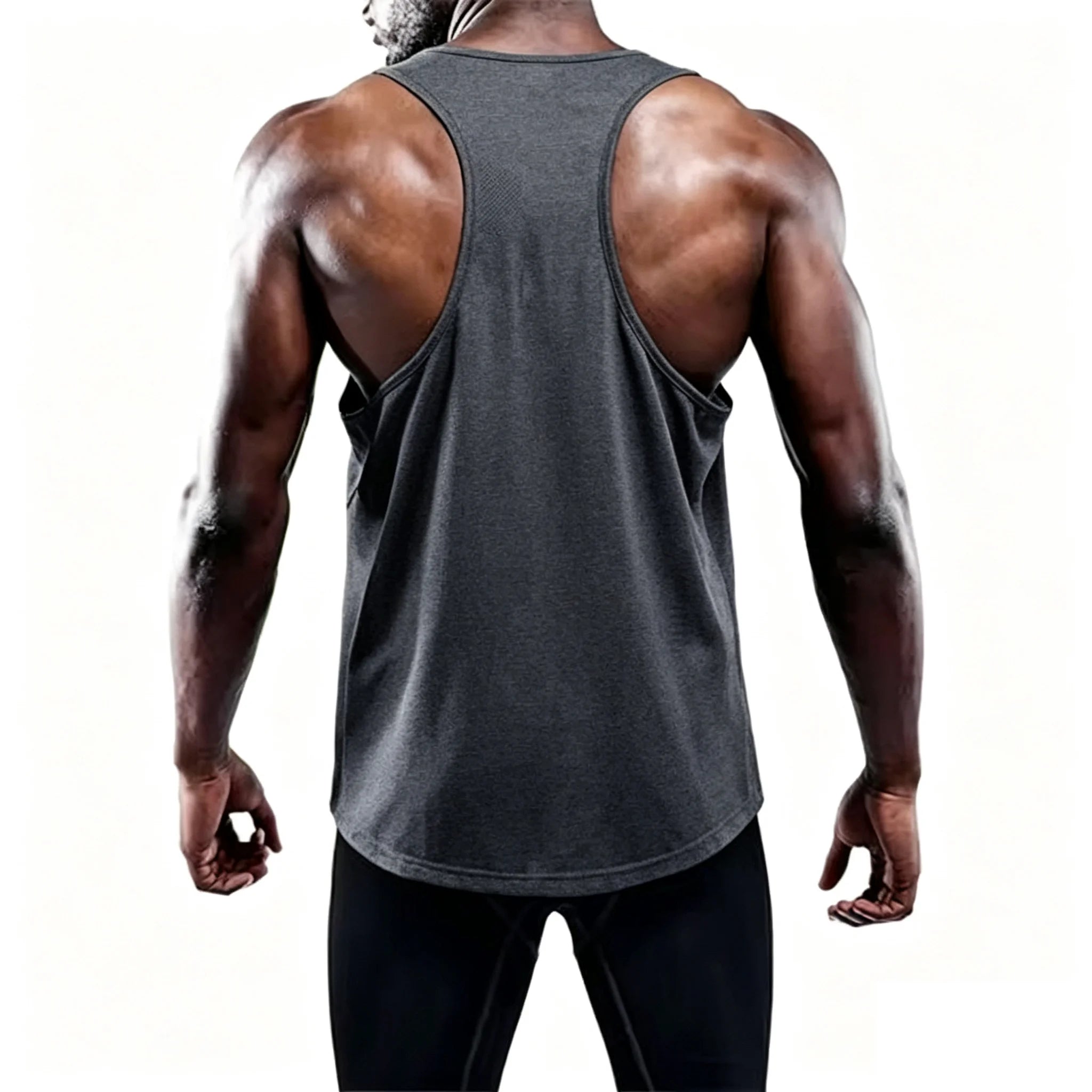 NLW Slim-Fit Quick-Dry Gym Vest – Modern Square-Collar Bodybuilding Training Tank Top
