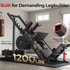 NLW Commercial-Grade Ultra-Quiet Hack Squat & 45° Leg Press Combo Machine