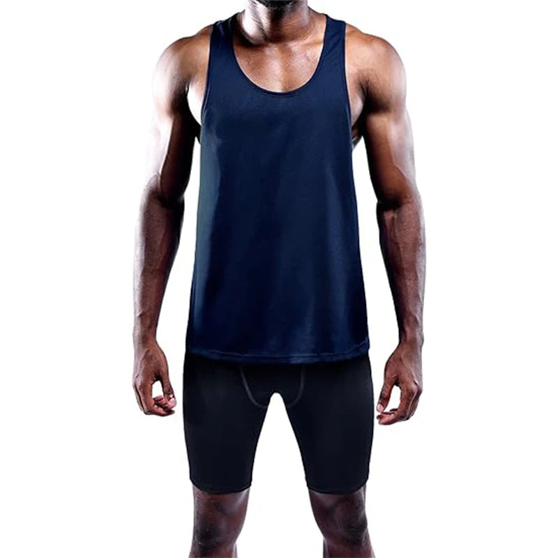 NLW Slim-Fit Quick-Dry Gym Vest – Modern Square-Collar Bodybuilding Training Tank Top