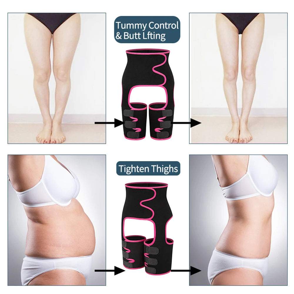NLW 3-in-1 Waist Trainer & Thigh Trimmer – High-Waist Butt Lifting Sweat Belt