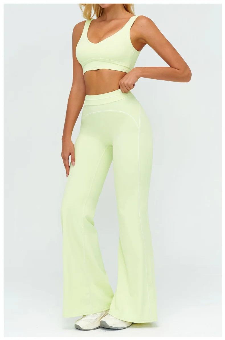 NLW Buttery-Soft V-Back Yoga Set - 2-Piece