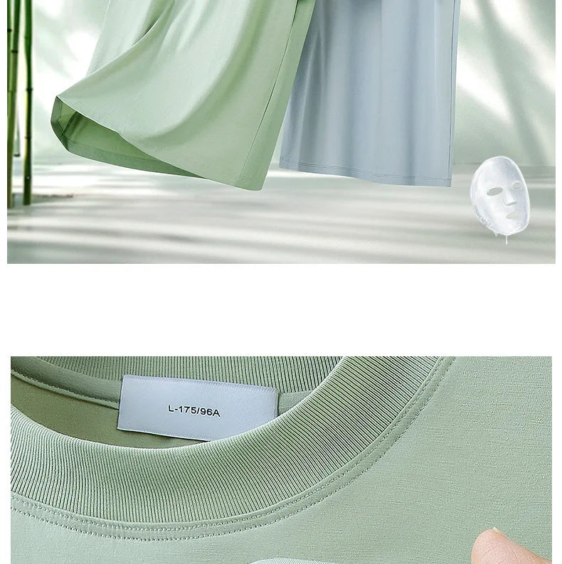 NLW Men Premium Bamboo & Cotton Cool Tee – Ultra-Soft Moisture-Wicking Summer T-Shirt