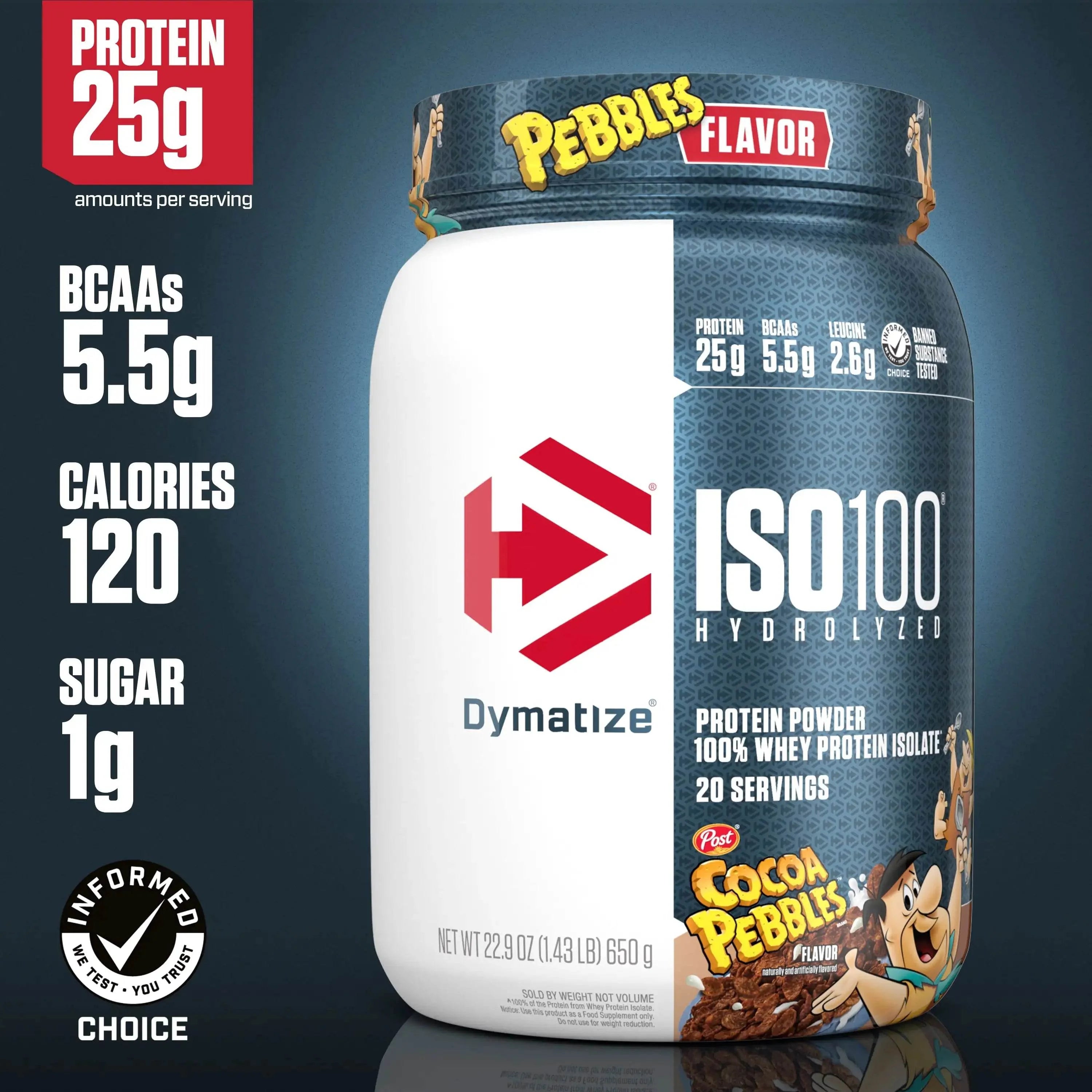 ISO100 Hydrolyzed Whey Isolate Protein Powder, Cocoa Pebbles, 20 servings