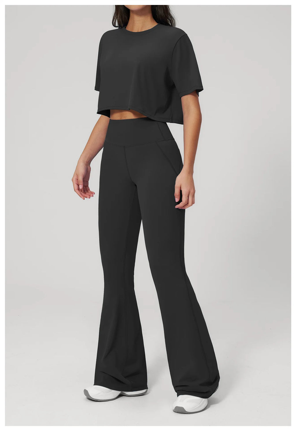 NLW High-Elasticity Crop Top & Matching Gym Leggings