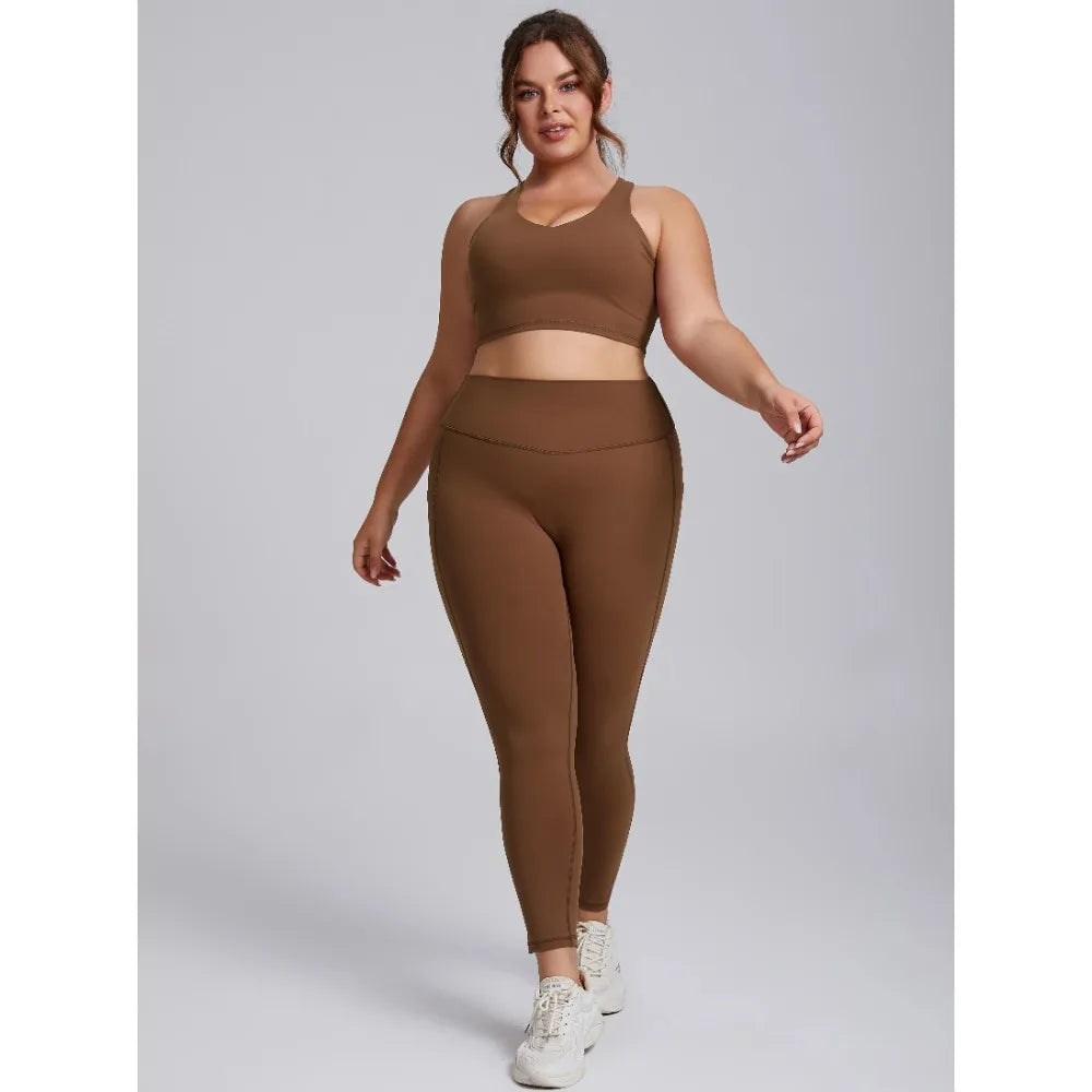 Premium 2-Piece Plus Size Sports Set – High-Performance Yoga & Fitness Wear