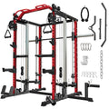 NLW All-in-One Smith Machine Home Gym – Multi-Functional Power Cage with Independent Dual Cable Crossover & 20+ Accessories for Full Body Workouts