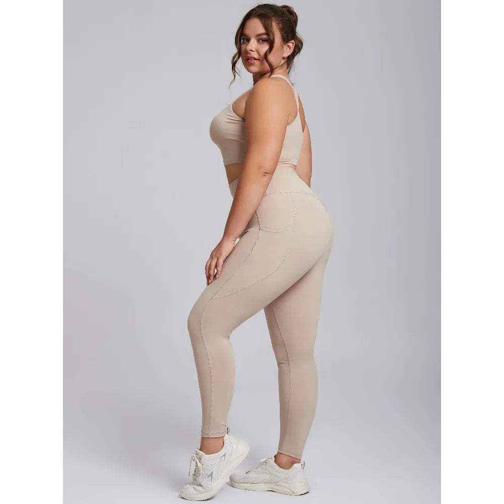 Premium 2-Piece Plus Size Sports Set – High-Performance Yoga & Fitness Wear