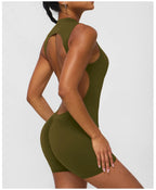 NLW Sexy V-Back One-Piece Yoga Jumpsuit
