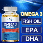 NLW Choice: DAITEA Triple-Strength Omega 3 Fish Oil Capsules – High-Concentration EPA (1200mg) & DHA (900mg)