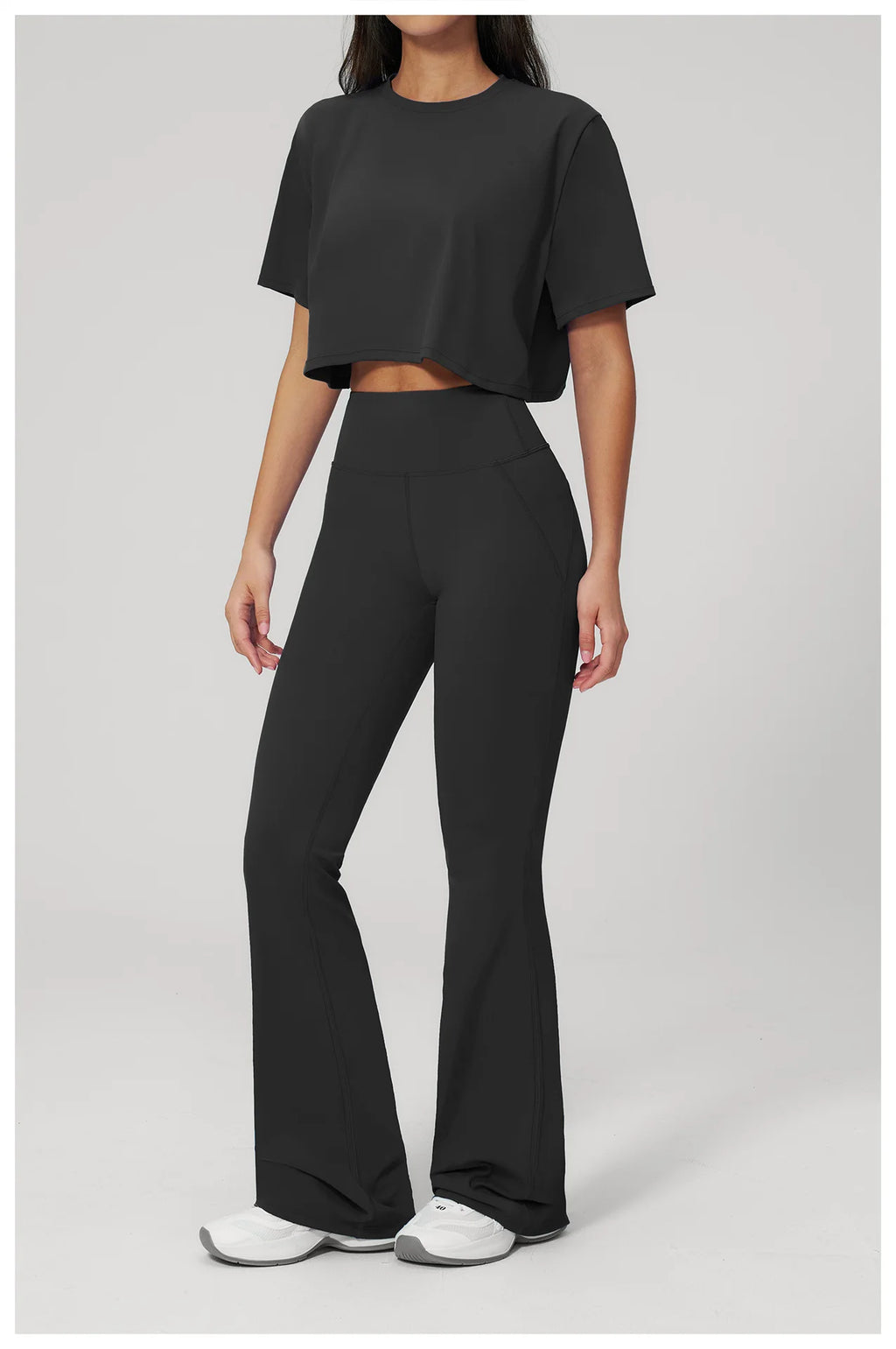 NLW High-Elasticity Crop Top & Matching Gym Leggings