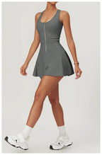 Sleeveless Zipper Yoga Dress Bodysuit