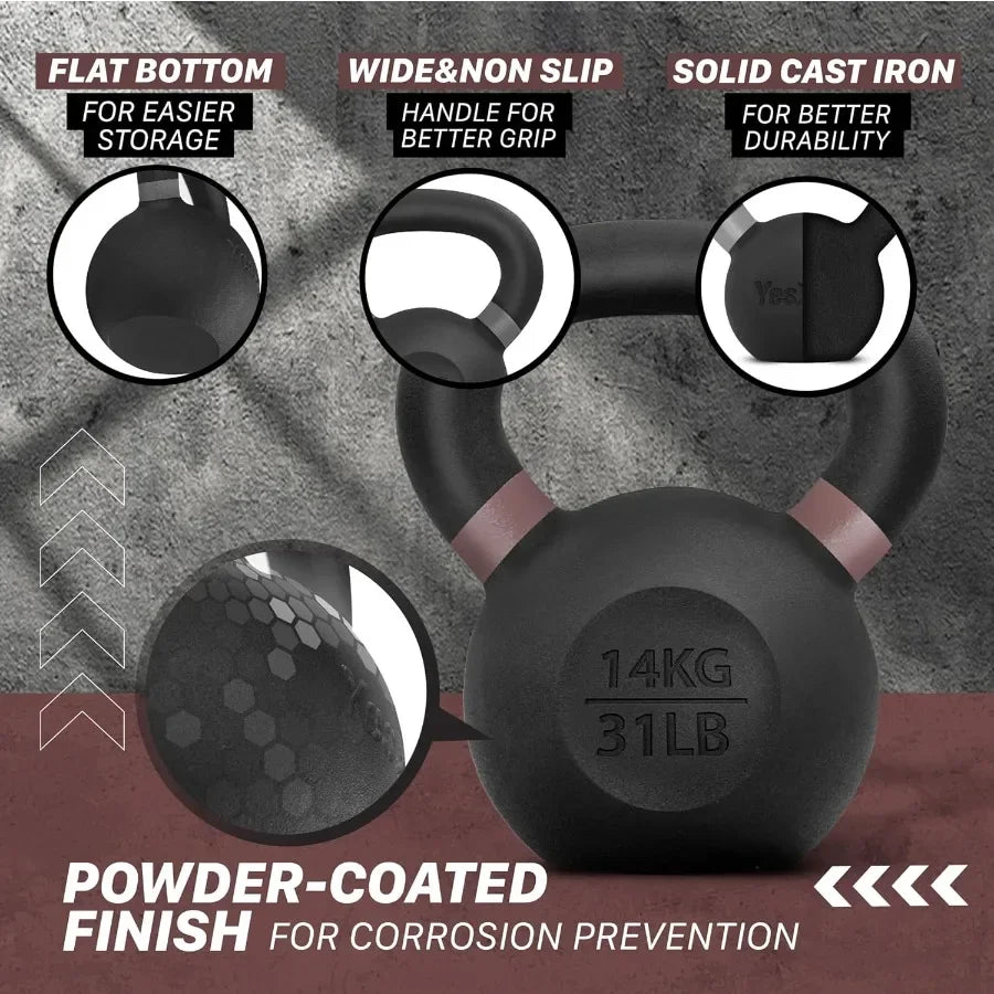 NLW Premium Cast Iron Kettlebell | Strength Training Equipmen