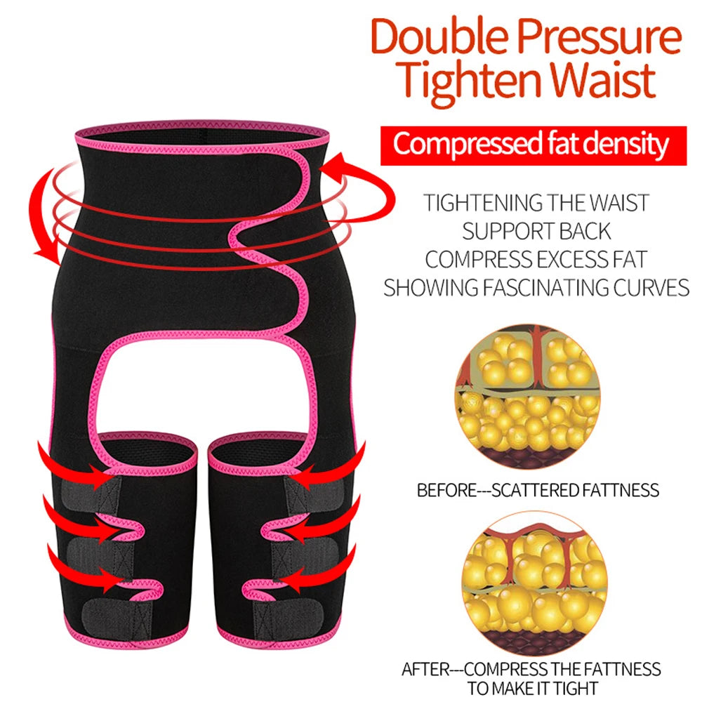 NLW 3-in-1 Waist Trainer & Thigh Trimmer – High-Waist Butt Lifting Sweat Belt