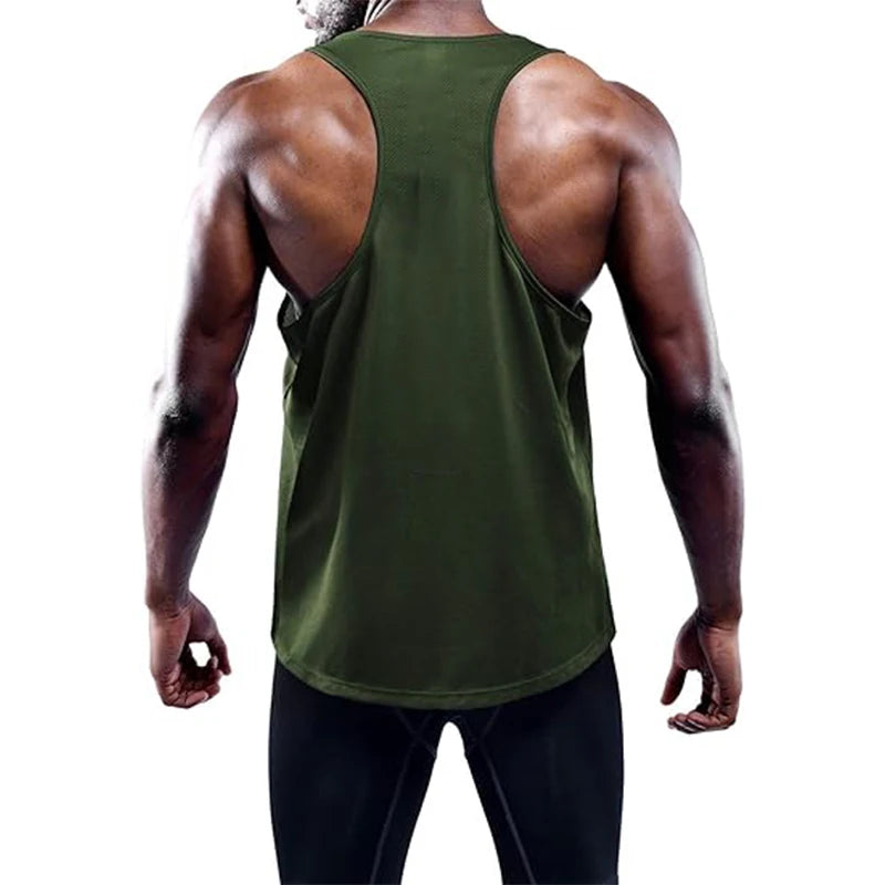 NLW Slim-Fit Quick-Dry Gym Vest – Modern Square-Collar Bodybuilding Training Tank Top