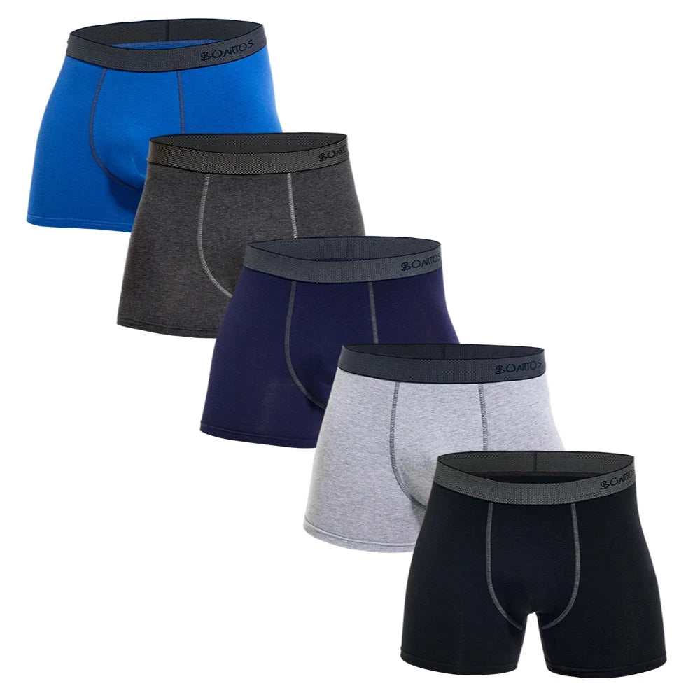 NLW Premium Men's Cotton Boxer Shorts (5-Piece Set) – Breathable High-Stretch Comfort Underwear