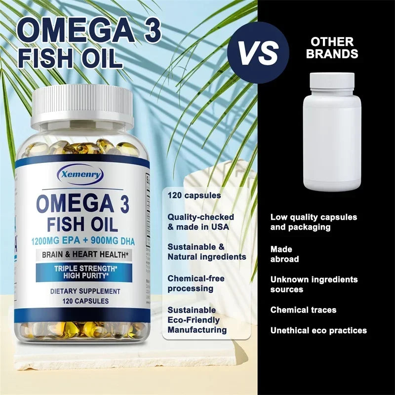 NLW Choice: Pslalae Premium Omega 3 Fish Oil Capsules (1000mg) – High-Potency EPA & DHA