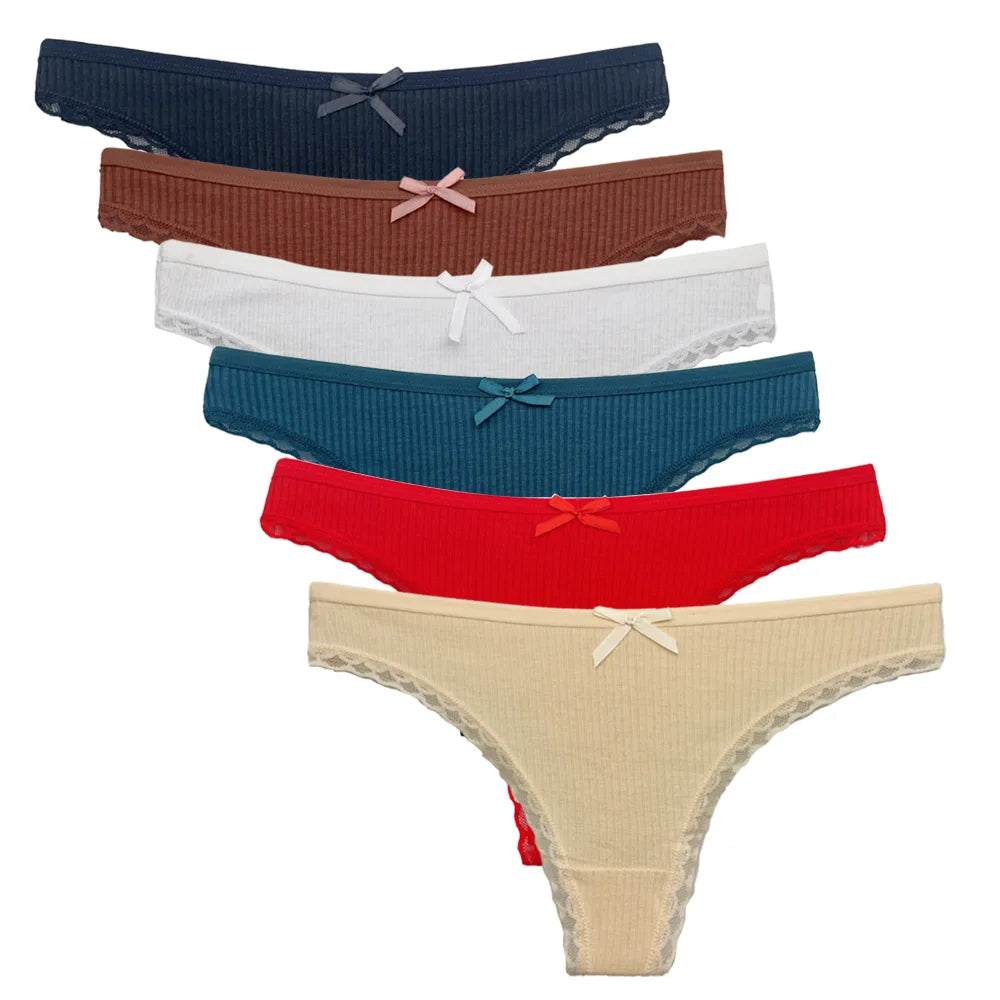 NLW 5-Pack Everyday Solid Cotton Thongs