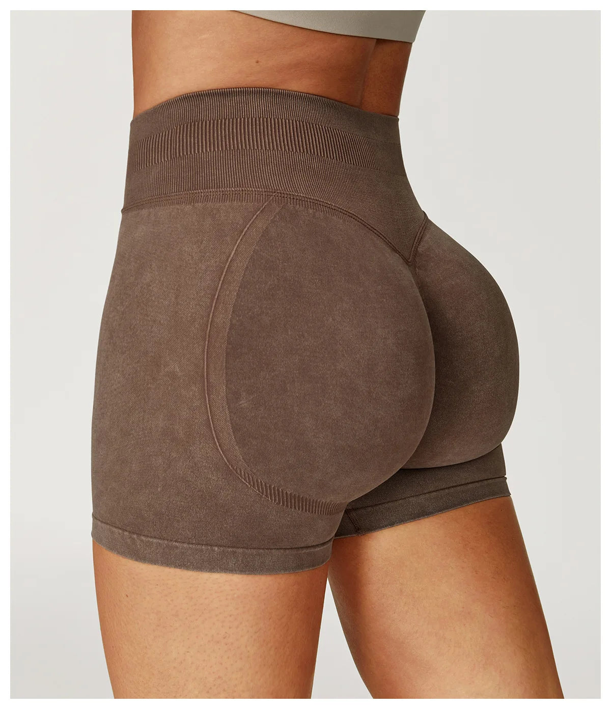 Sand Washed Seamless Yoga Shorts | High-Waist Butt-Lift Workout Shorts