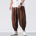 NLW Men’s Oversized Cotton-Linen Wide-Leg Pants