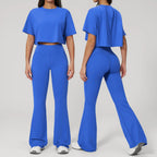 NLW High-Elasticity Crop Top & Matching Gym Leggings