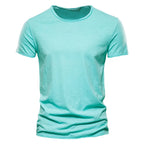 NLW Men’s Premium V-Neck Tee – 100% Cotton Slim Fit Shirt