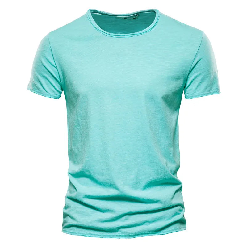 NLW Men’s Premium V-Neck Tee – 100% Cotton Slim Fit Shirt