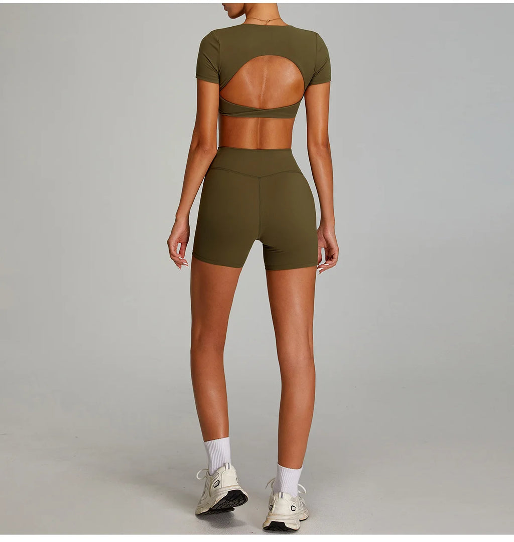 Sexy Short-Sleeve Workout & Yoga Tee