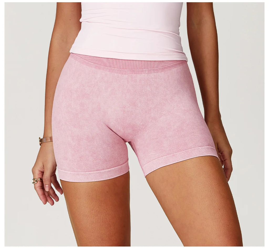 Sand Washed Seamless Yoga Shorts | High-Waist Butt-Lift Workout Shorts