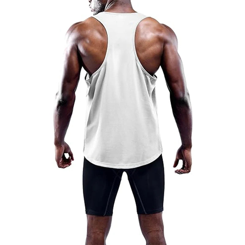 NLW Slim-Fit Quick-Dry Gym Vest – Modern Square-Collar Bodybuilding Training Tank Top