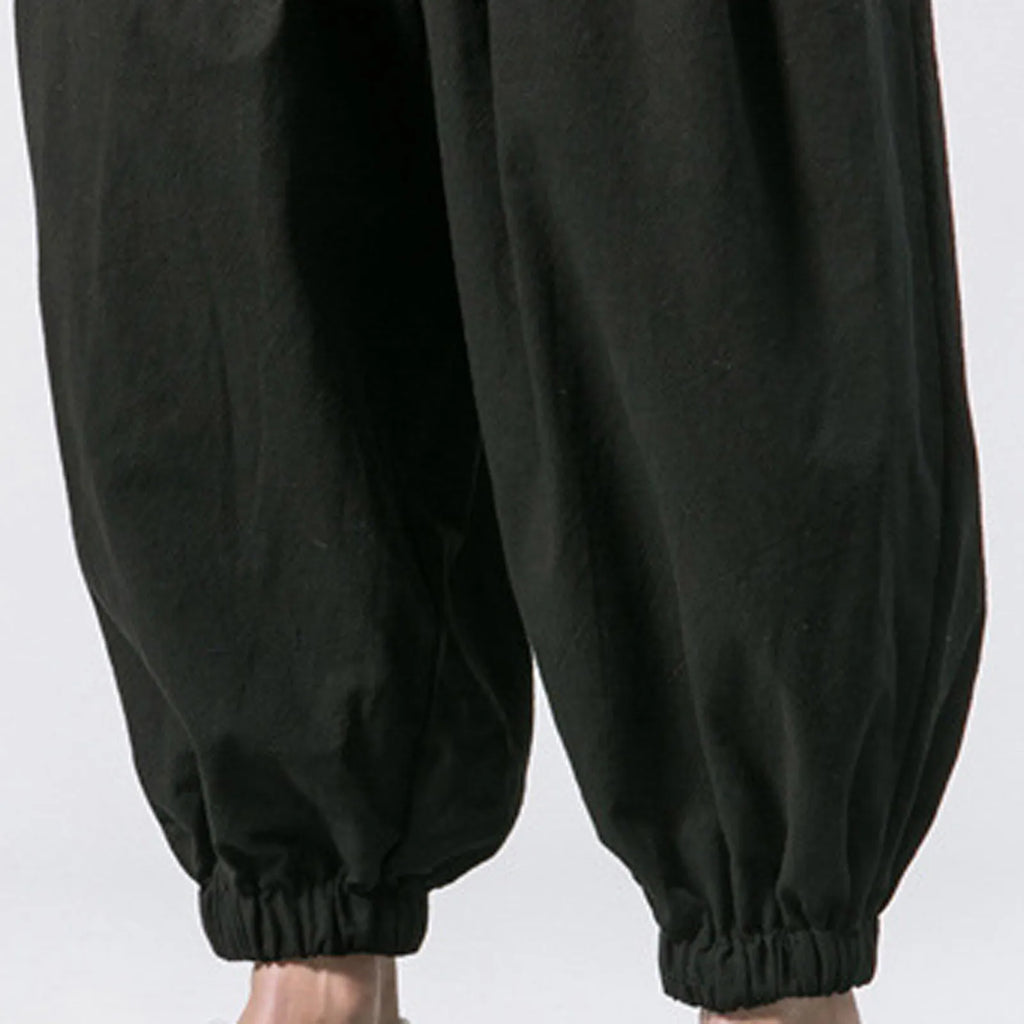 NLW Men’s Oversized Cotton-Linen Wide-Leg Pants