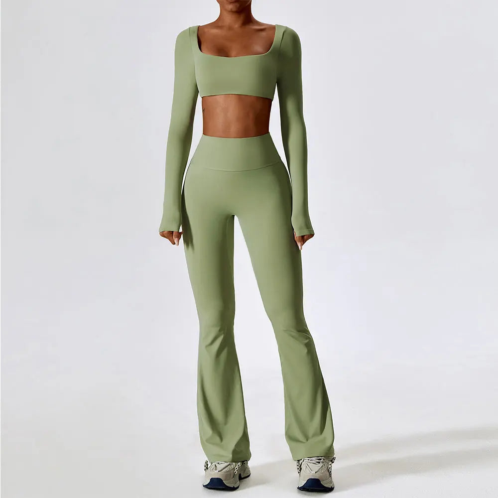 NLW Elite Seamless 2-Piece Yoga Set – High-Performance Compressed Fitness Suit