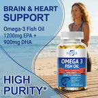 NLW Choice: DAITEA Triple-Strength Omega 3 Fish Oil Capsules – High-Concentration EPA (1200mg) & DHA (900mg)