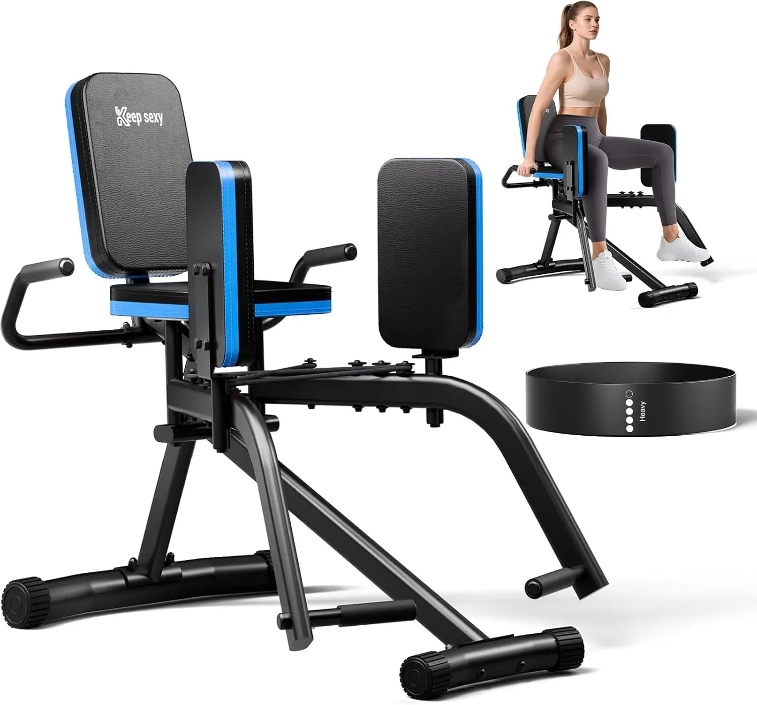 NLW Compact Hip Abductor Machine – 6-Level Glute & Thigh Home Workout Equipment