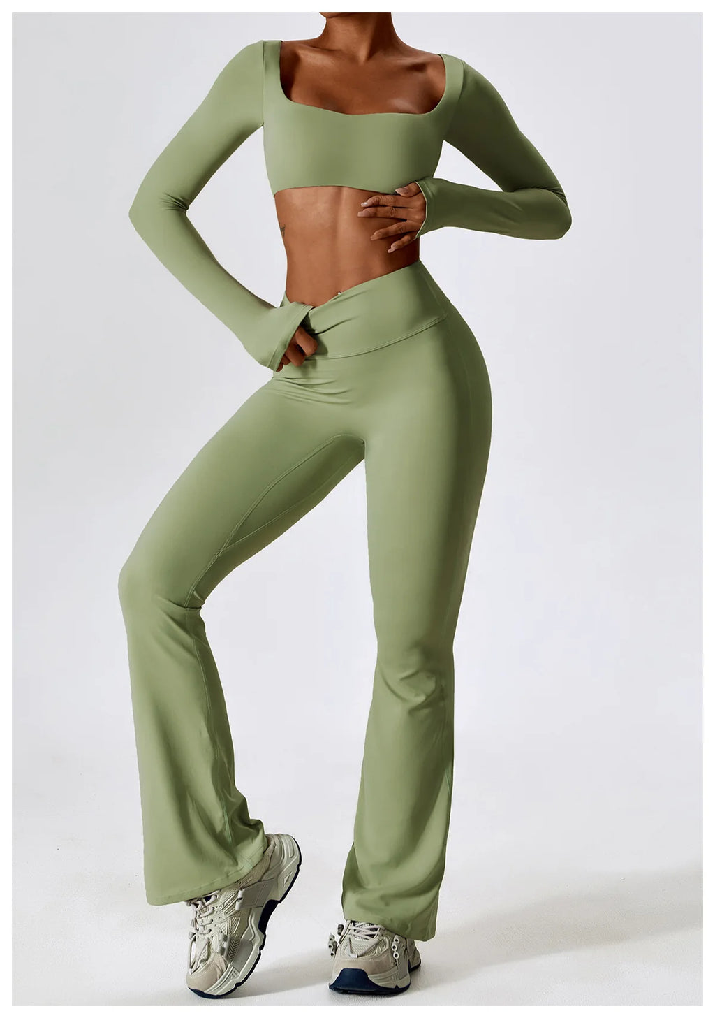 NLW Elite Seamless 2-Piece Yoga Set – High-Performance Compressed Fitness Suit