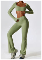 NLW Elite Seamless 2-Piece Yoga Set – High-Performance Compressed Fitness Suit