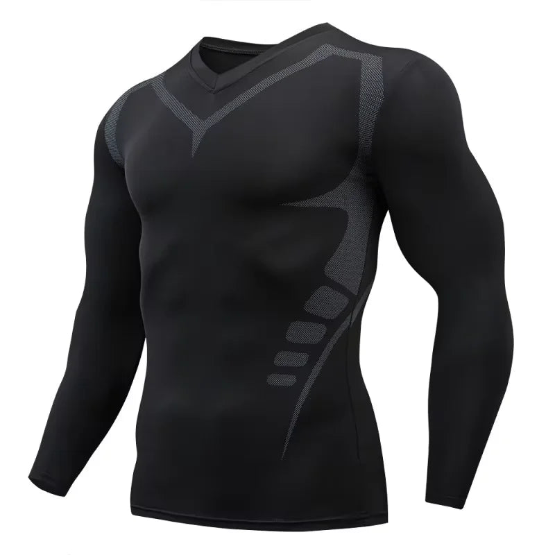 NLW Men's Quick-Dry Tight Training Jersey – High-Compression Gym & Running Shirt
