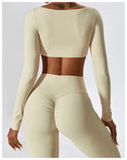 NLW Elite Seamless 2-Piece Yoga Set – High-Performance Compressed Fitness Suit