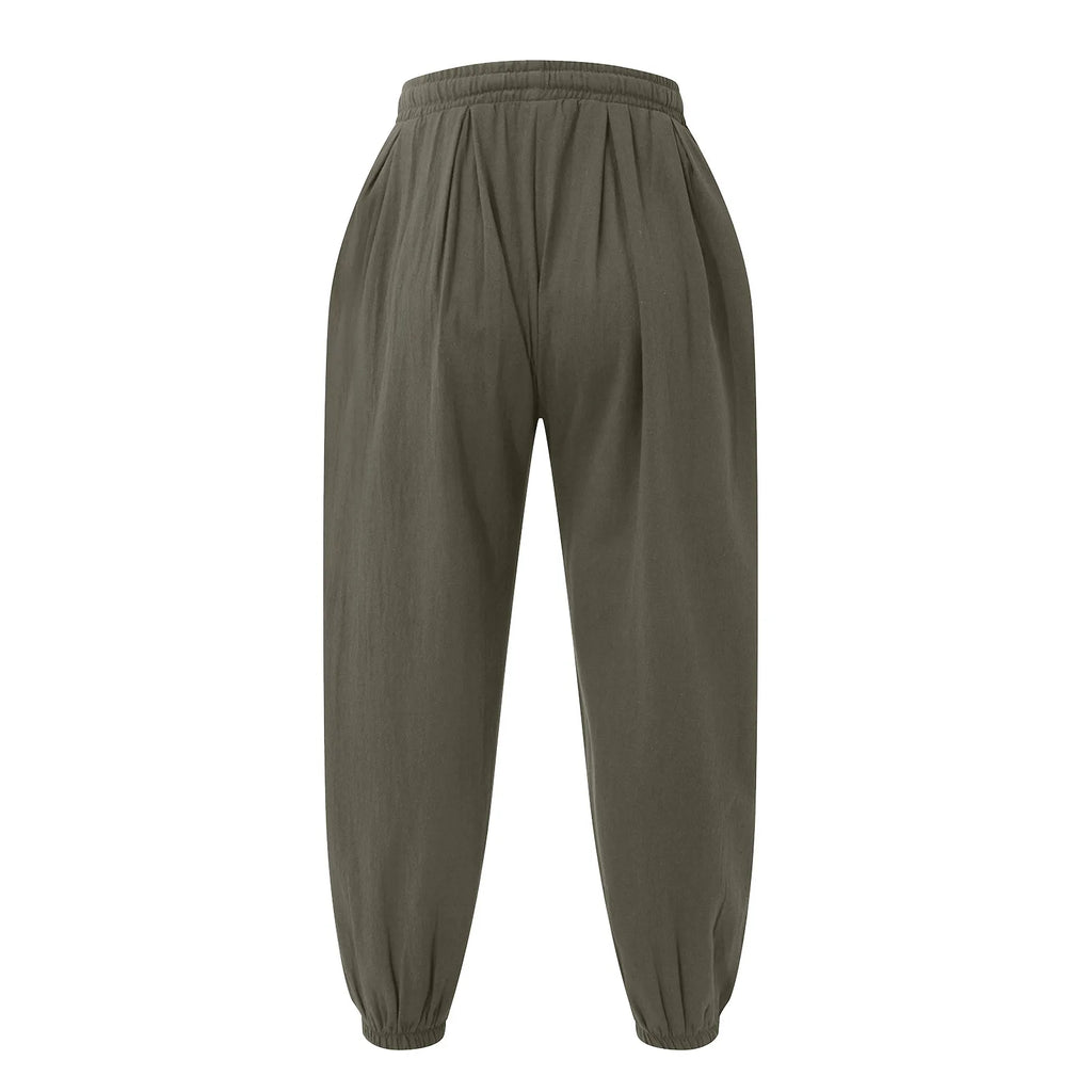 NLW Men’s Oversized Cotton-Linen Wide-Leg Pants