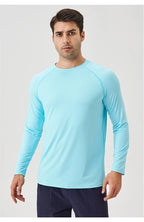 NLW Men Performance UPF 50+ Long Sleeve Shirt – Stretchy Quick-Dry Training Tee