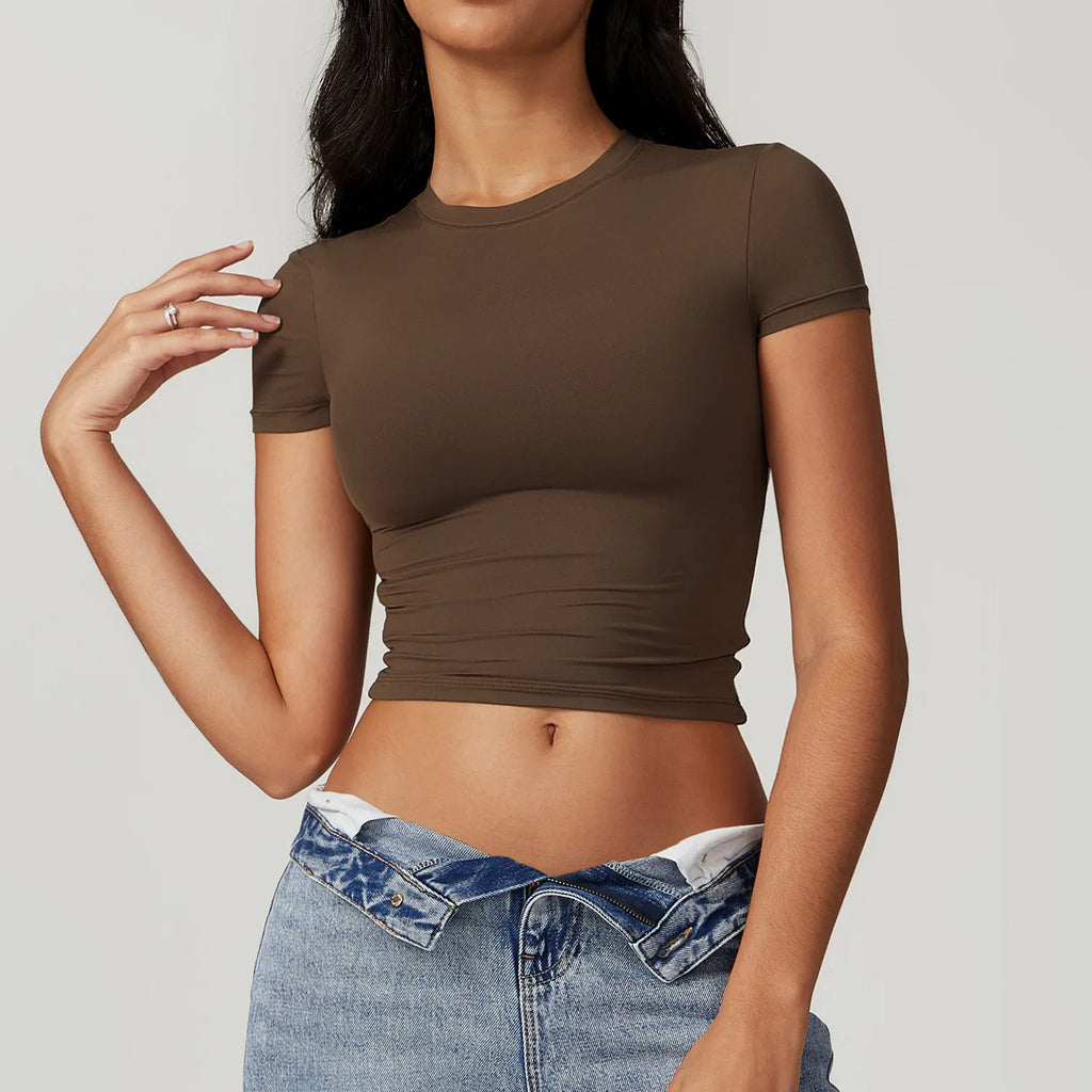 Short-Sleeve Yoga & Running Workout Top