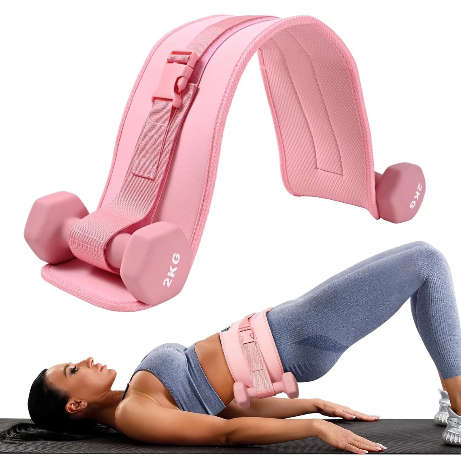 NLW Pro Hip Thrust Belt – Thickened & Widened Glute Workout Belt for Dumbbells, Kettlebells & Plates