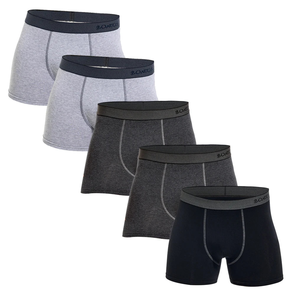 NLW Premium Men's Cotton Boxer Shorts (5-Piece Set) – Breathable High-Stretch Comfort Underwear