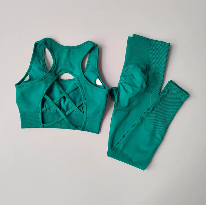 NLW Seamless Sculpt Yoga Set – Sleeveless Quick-Dry Premium Fitness Set