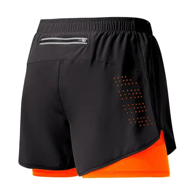Breathable Double Layer Men's Workout Shorts for Gym & Running