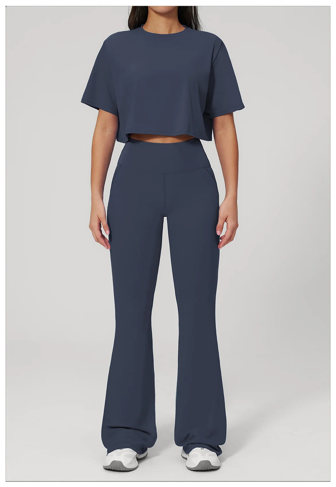 NLW High-Elasticity Crop Top & Matching Gym Leggings