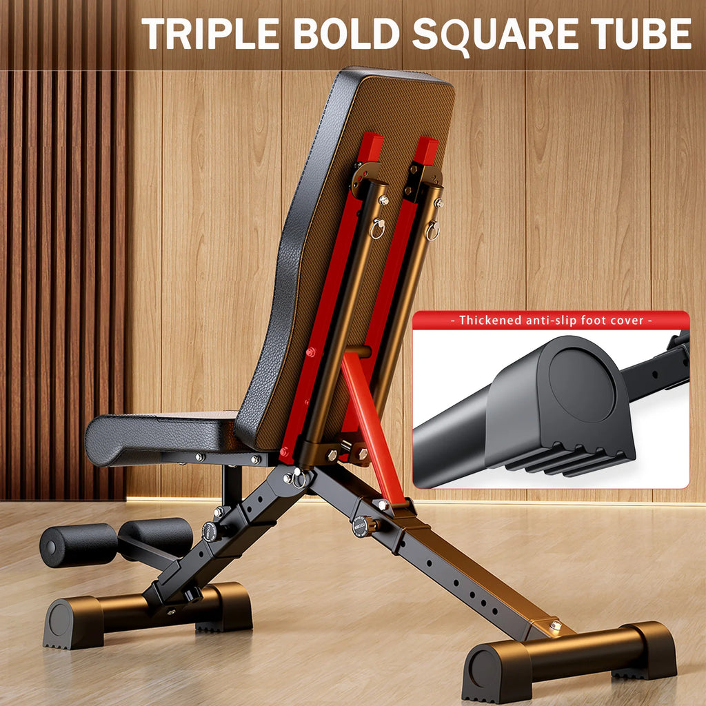 NLW Multi-Purpose Adjustable Weight Bench – 1000 lbs Heavy Duty Folding Dumbbell Bench for Home Gym Full Body Strength Training