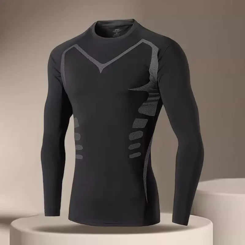 NLW Men's Quick-Dry Tight Training Jersey – High-Compression Gym & Running Shirt