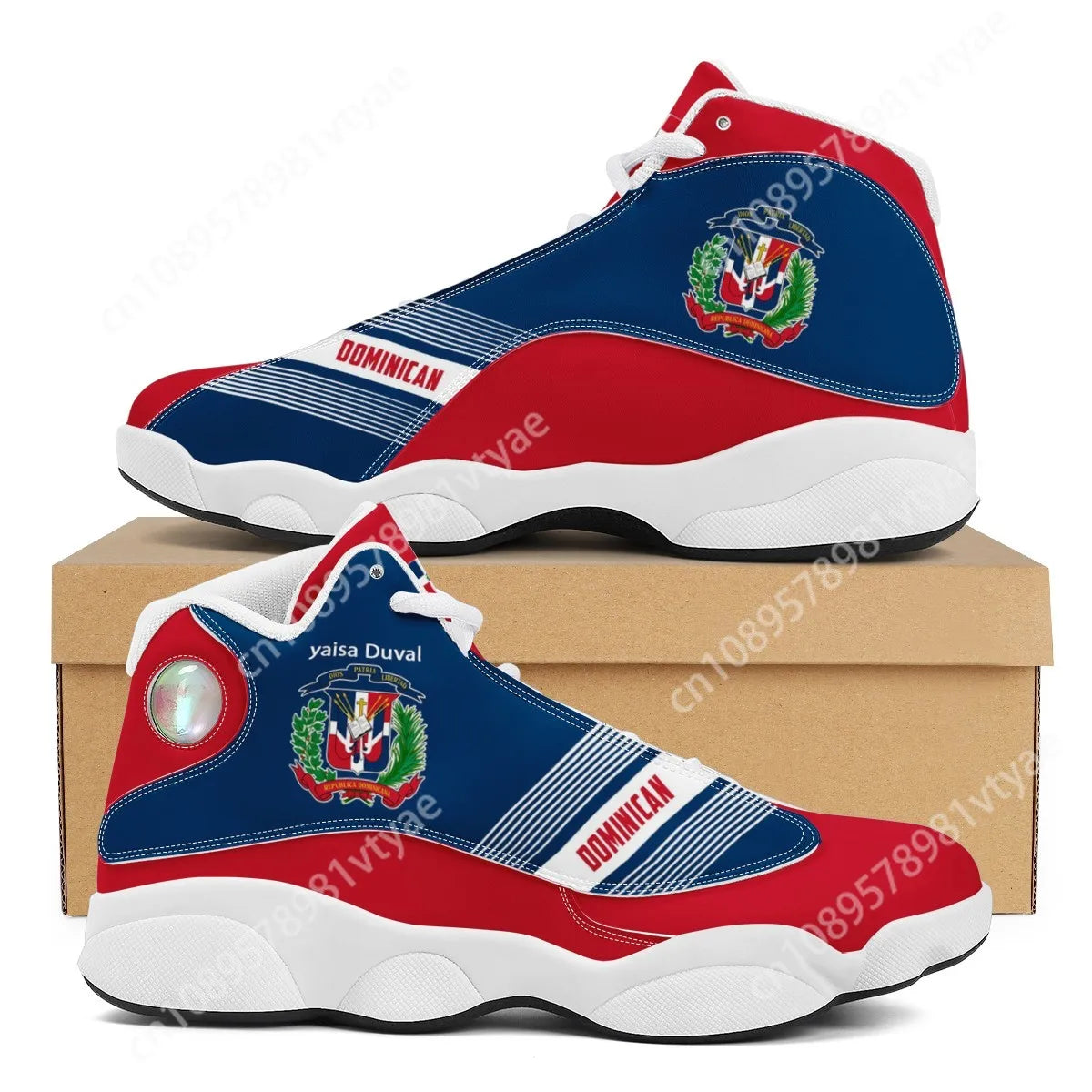 NLW "Orgullo" Dominican Heritage Basketball Shoes – Custom Print-On-Demand Sneakers